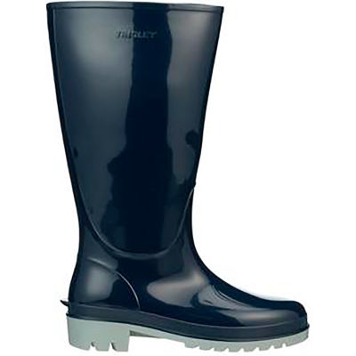 Profil™ Trim Fit Knee Boot, Taille femme 8, 14"H, PVC, Plain Toe, Cleated Outsole, Navy Blue