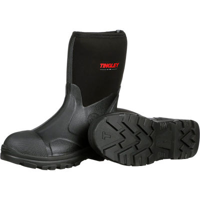 Tingley® Badger Neoprene Boots, Plain Toe, Upper Rubber Sole, Steel Shank, 12"H, Blk, Taille 11