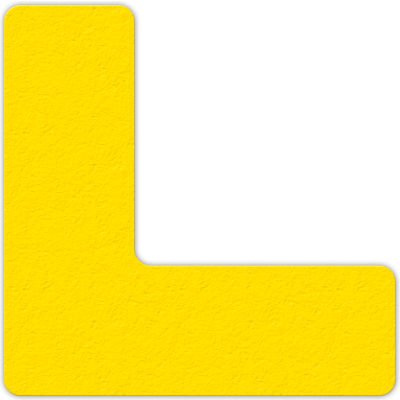 Floor marquage ruban, de jaune, de forme L, 25/PAQ, LM110Y