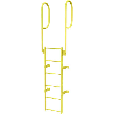 Etape 6 acier traverser avec rampes accès échelle, jaune fixe - WLFS0206-Y