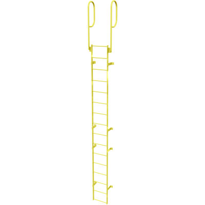 Etape 16 acier traverser avec rampes accès échelle, jaune fixe - WLFS0216-Y