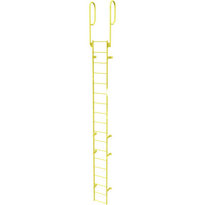 Etape 18 acier traverser avec rampes accès échelle, jaune fixe - WLFS0218-Y