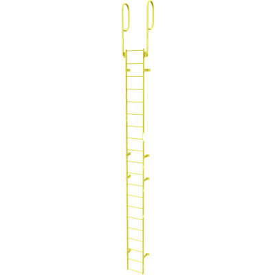 Etape 20 acier traverser avec rampes accès échelle, jaune fixe - WLFS0220-Y