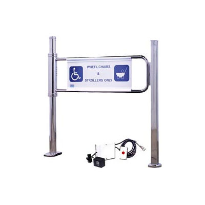 Magnétiquement verrouillage Swing Gate w / Right Handed Handicap - Chrome miroir