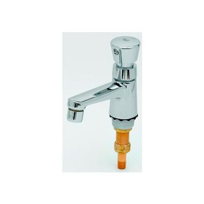 T-S® B-0712 Single Self-Closing Deck Mount Sill Metering Faucet, 2,2 GPM, Chrome