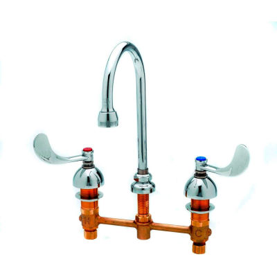 T-S® faucet de lavatoire B-2990, Corps caché, 8" Centerset, Cast Basin Spout, Lever Handles