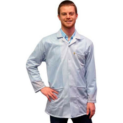 Transformer les Technologies ESD 3/4 longueur veste, Snap brassard, blanc, XL