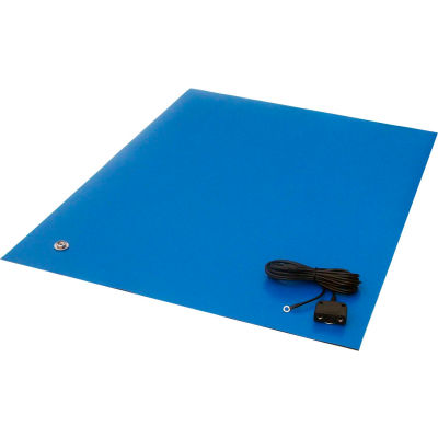 Transforming Tech MT4500 Series ESD Rubber Matting, 0.80" Thick, 24"x60", Royal Blue