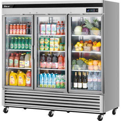 Turbo Air MSR-72G-3 Glass Door Refrigerator 72 Cu. Ft. Steel