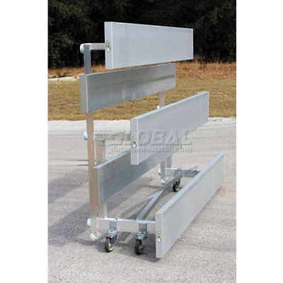 2 Row National Rep Tip N Roll Aluminium Bleacher, 7-1/2' Long, Single Footboard