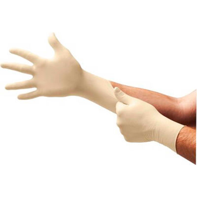 TouchNTuff® 69-210 Industrial Grade Latex Gloves, Powdered, Natural, L, 100 Gloves/Box