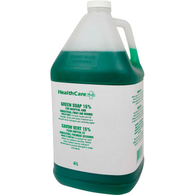 Nettoyant antiseptique de savon vert central™ de premiers soins, 4 L, 4/caisse - Qté par paquet : 4