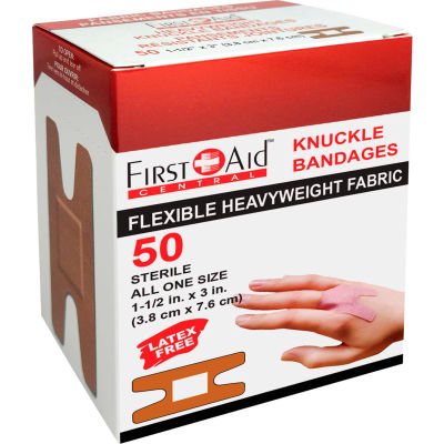 Premiers soins Adhésif central™ Bandages en tissu tissé lourd, 50 / Boîte