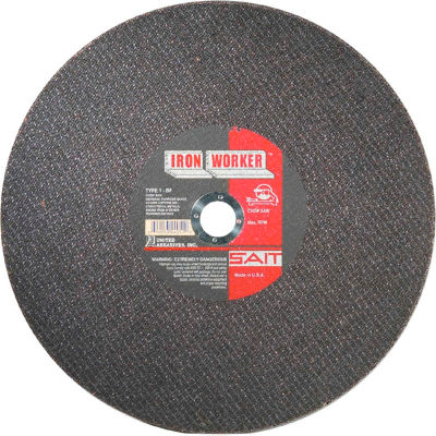Cut Off Wheel Type 1 Ironworker 12" x 3/32" x 1" Aluminum Oxide - United Abrasives - Sait 24031 - Pkg Qty 10