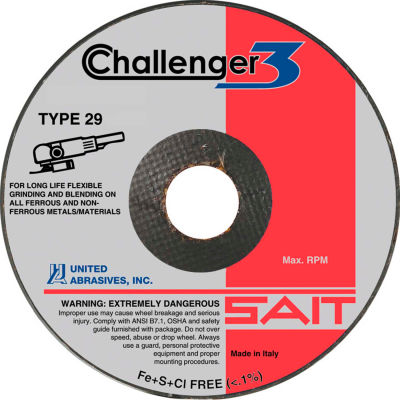 Challenger III meule Type grain 29-4/1 "x 2/1" x 8/7" 8 60 - Abrasifs Unies - Sait 27611 - Qté par paquet : 10