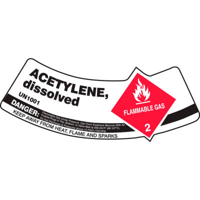 Étiquette de cylindre de gaz accuform MCSLAMGXVE, ammoniac anhydre liquéfié, dura-vinyl™, chaque