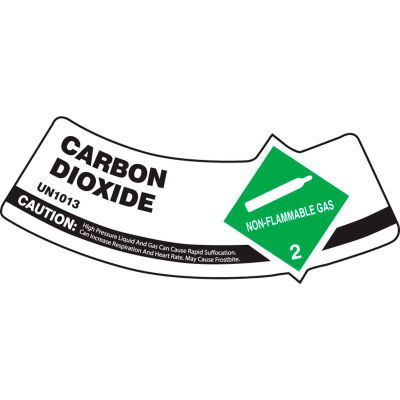 Accuform MCSLCAGXVE gaz cylindre épaule Label, dioxyde de carbone, Dura-Vinyl™, 5/Pack