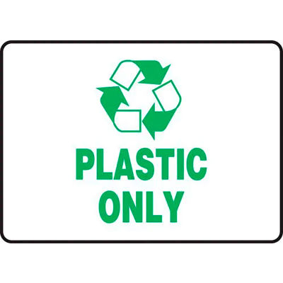 AccuformNMC™ Plastic Only Label w/ Recycle Sign, Aluminum, 5