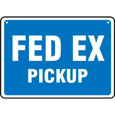 AccuformNMC™ Panneau de ramassage Fed-Ex/Fed Ex, recto-verso, aluminium, 10 po x 14 po, bleu/rouge
