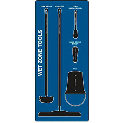 Accuform Signs Wet zone Store-Board™, Max devoir aluminium, bleu sur fond noir