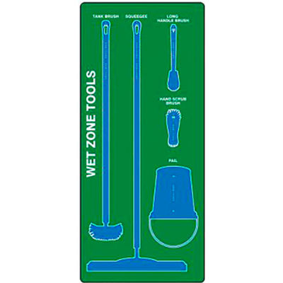 Accuform Signs Wet zone Store-Board™, Accu-Shield, vert sur bleu