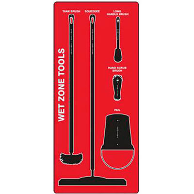 Accuform Signs Wet zone Store-Board™, Max devoir aluminium, rouge sur fond noir