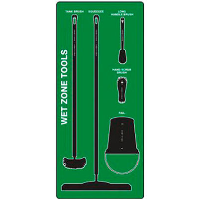 Accuform Signs Wet zone Store-Board™, Max devoir aluminium, vert sur fond noir
