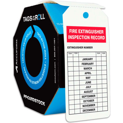 Inspection d’extincteur Accuform TAR732, PF-papier cartonné, 250/rouleau