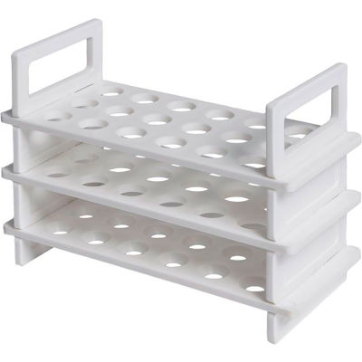 United Scientific® 3-tier Test Tube Rack For 13mm Tubes, Plastic, 18 