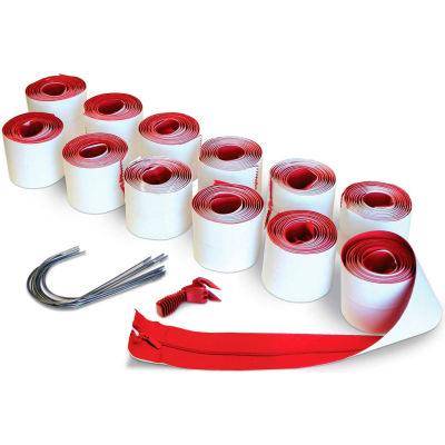 ZipWall® Zipper résistant, Tissu/Plastique, Rouge - HDAZ12, qté par paquet : 8