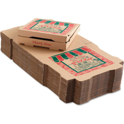 Boîtes à pizza ondulées Arvco, 12"Wx 12"Dx 1-3/4"H, Kraft, 50/Carton