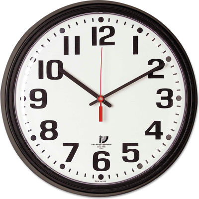 Phare de Chicago "BOLD" horloge de Quartz de contrat, 13-3/4", noir