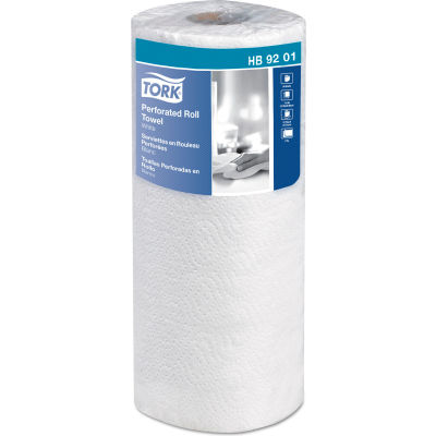 Tork Handi-Size Perforated Roll Towel, 2-Ply, 11"W x 6 3/4"L, 120/Roll, White, 30/Case - HB9201