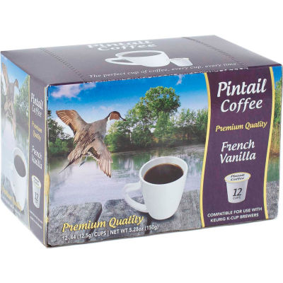 Pintail Coffee French Vanilla, torréfaction moyenne, 12 tasses individuelles/boîte - Qté par paquet : 16