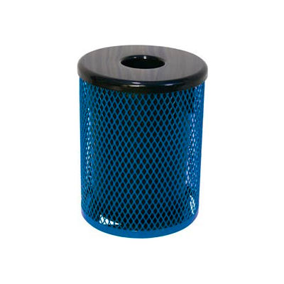 55 Gallon Thermoplastic Coated Diamond Pattern Trash Receptacle - Blue