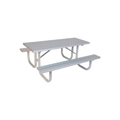 Table de pique-nique extra robuste de 8', aluminium