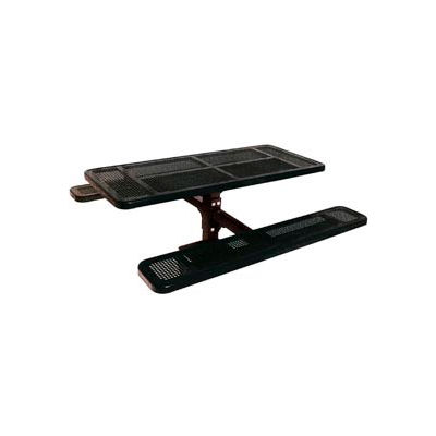 6' Single Pedestal Table, Surface Mount, Perforated 72"W x 70"D - Black
