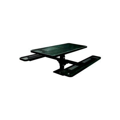 6' Single Pedestal Table, Surface Mount, Diamond 72"W x 70"D, Perforated Metal - Black