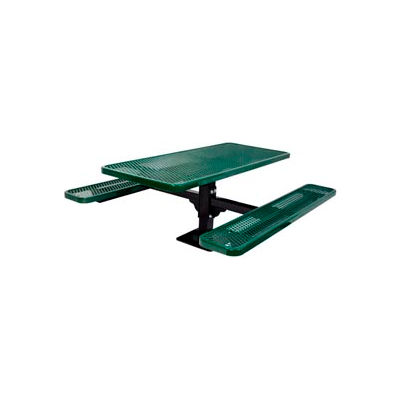 6' Single Pedestal Table, Surface Mount, Diamond 72"W x 70"D, Perforated Metal - Green