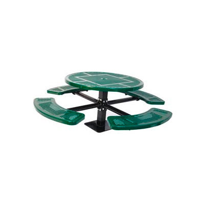 46" Single Pedestal Round Table, Surface Mount, Perforated 82"W x 82"D - Green