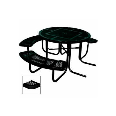 3-Seat, 46" ADA Round Table, Perforated 80"W x 63"D - Black
