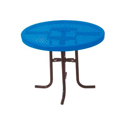 30" High Food Court Round Table, Diamond 36"Diameter - Blue