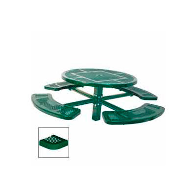 46" Single Pedestal Round Table, Inground, Perforated 78"W x 78"D - Green