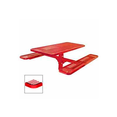 6' Single Pedestal Table, Inground, Diamond 72"W x 70"D - Red