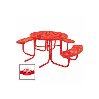 3-Seat, 46" ADA Round Table, Diamond 80"W x 63"D - Red