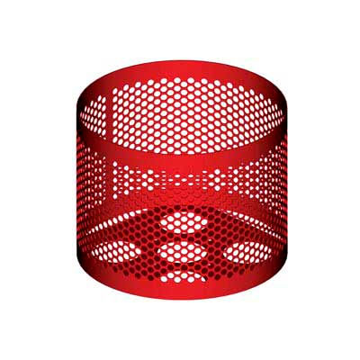 Round UltraCoat Outdoor Planter, Perforated - Red