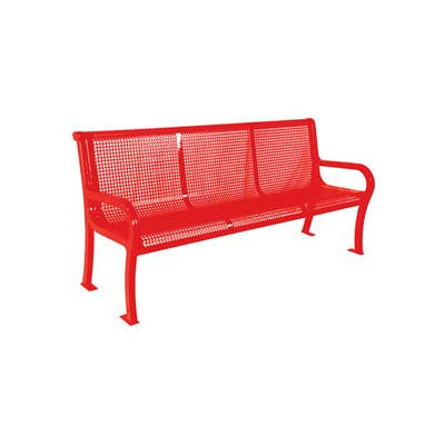 8' Lexington Bench, Perforated 96"W x 25"D - Red