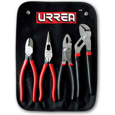 Urrea J200G 4 Piece Plier Set (Long Nose, Slip Joint, Diagonal, Tongue & Groove)