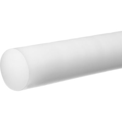 Bâton en plastique blanc d'Acetal - 1/2" Diamètre x 1 pi. Long