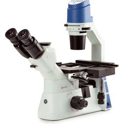 Microscope trinoculaire inversé Euromex avec étage mécanique PL 10/20/40x